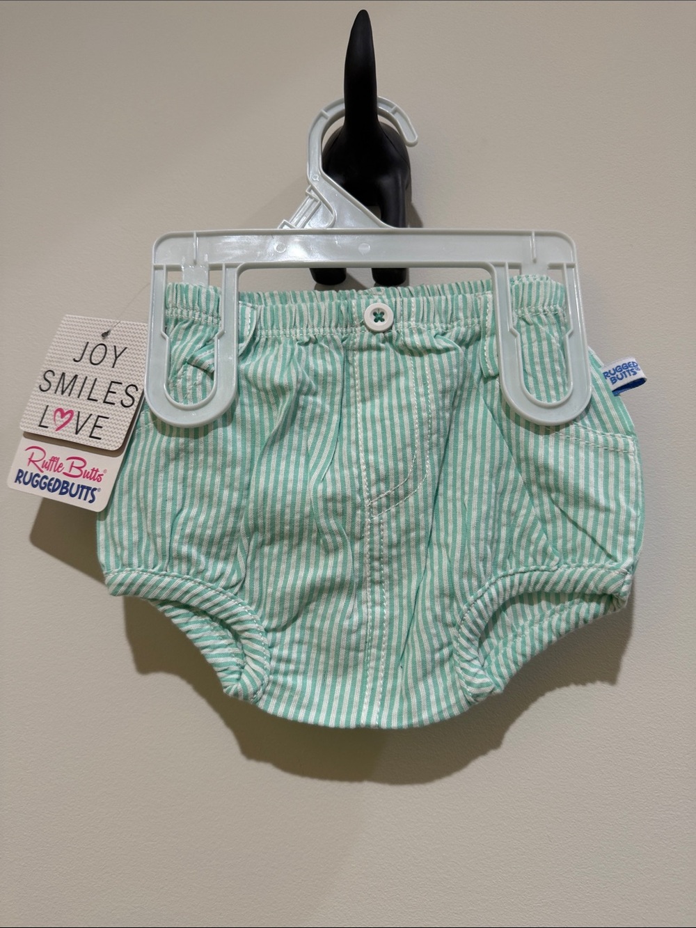 Ruffle Butts Mint Stripe Diaper Cover Bloomers